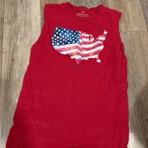 Faded Glory Red USA Map Sleeveless Shirt